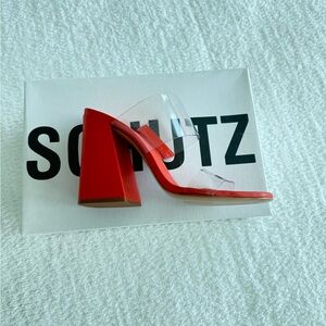 Schutz Women's Orange Mules